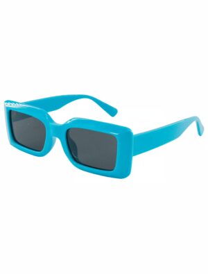 Kostümzubehör Brille eckig türkis