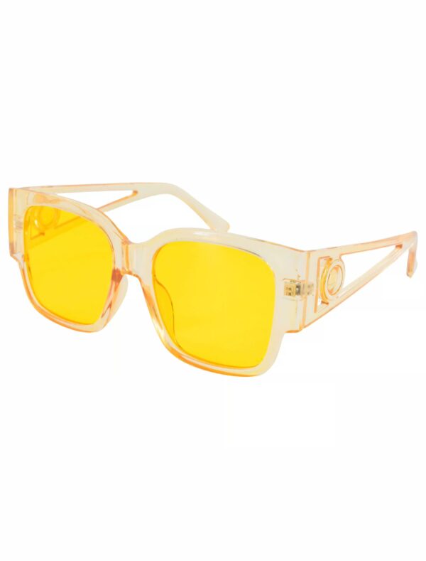 Kostümzubehör Brille große Gläser transparent  gelb