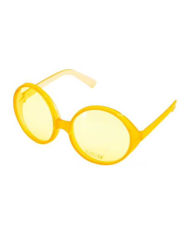 Kostümzubehör Brille große runde Gläser gelb