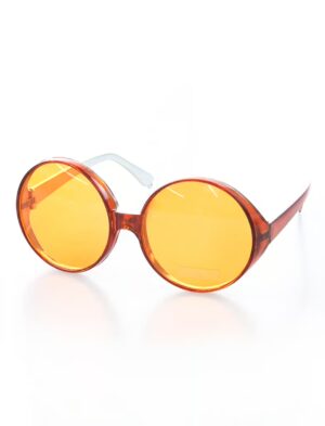 Kostümzubehör Brille große runde Gläser orange
