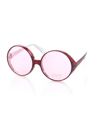 Kostümzubehör Brille große runde Gläser rot