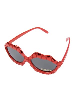 Kostümzubehör Brille in Mundform rot