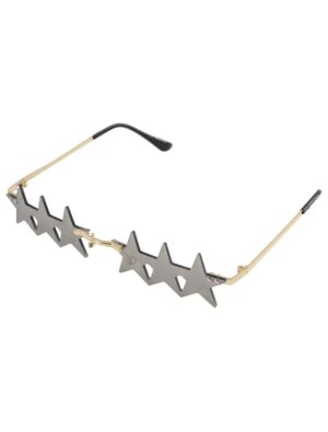 Kostümzubehör Brille mit 3 Sternen schwarz