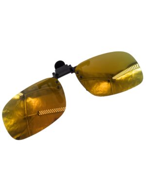 Kostümzubehör Brille mit Aufsteckclip braun