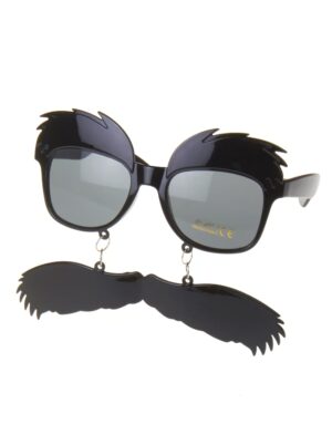 Kostümzubehör Brille mit Augenbrauen und Schnurrbart schwarz