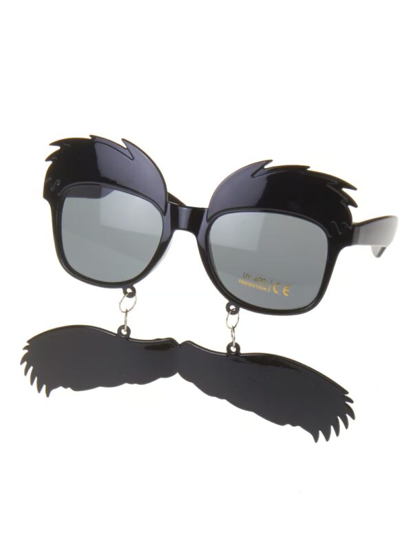 Kostümzubehör Brille mit Augenbrauen und Schnurrbart schwarz