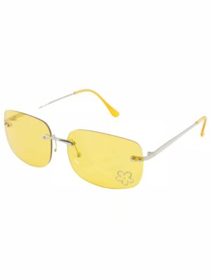 Kostümzubehör Brille mit Blumendiamant gelb
