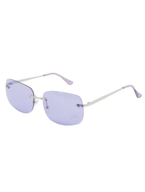 Kostümzubehör Brille mit Blumendiamant lila