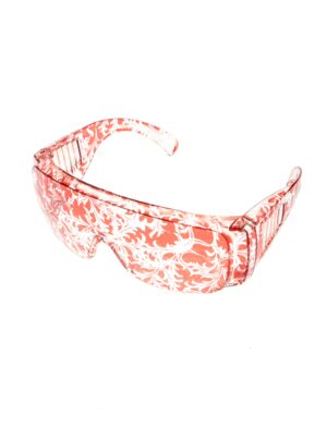 Kostümzubehör Brille mit Blumenprägung rot