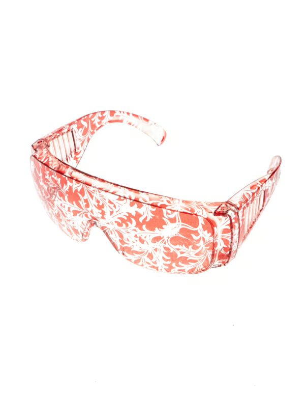 Kostümzubehör Brille mit Blumenprägung rot