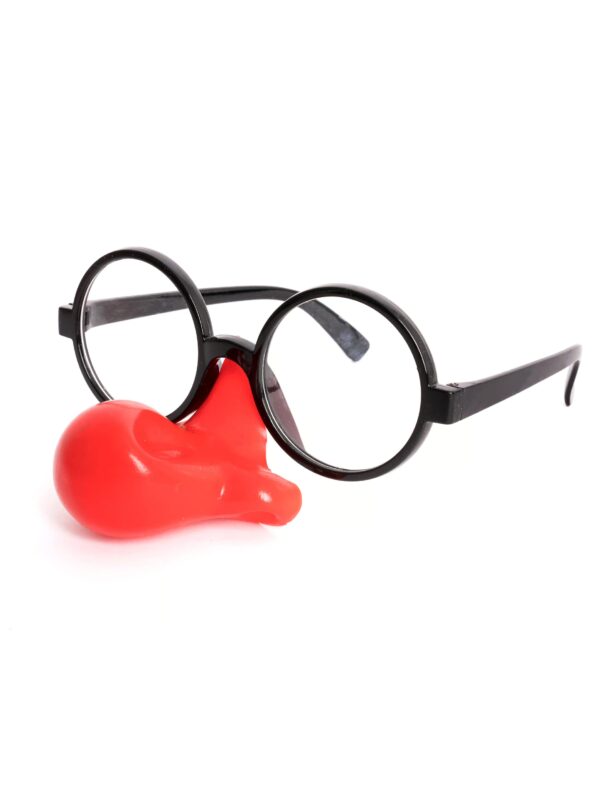 Kostümzubehör Brille mit Clownnase Farbe: schwarz/rot