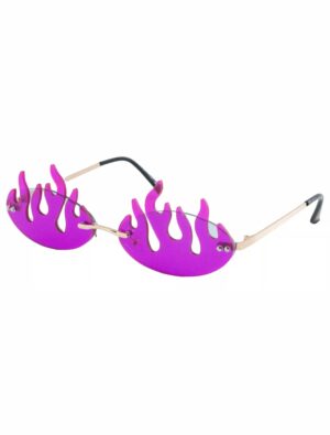 Kostümzubehör Brille mit Flammen lila