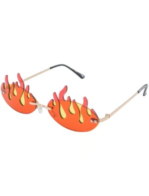 Kostümzubehör Brille mit Flammen rot/gelb