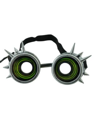 Kostümzubehör Brille mit Spikes und LED silber