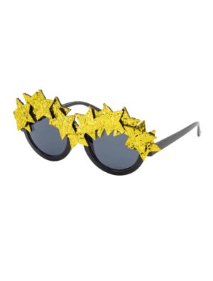 Kostümzubehör Brille mit Sternen schwarz/gold