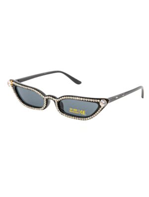 Kostümzubehör Brille mit Strass schwarz