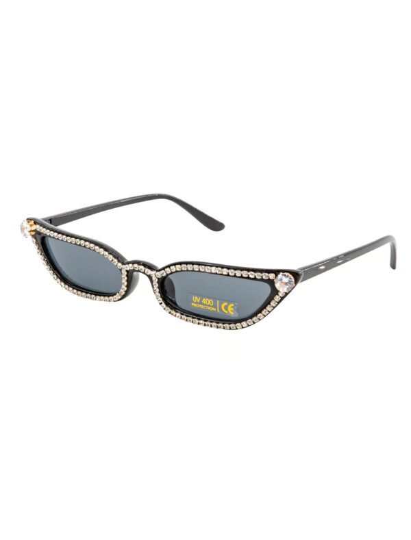 Kostümzubehör Brille mit Strass schwarz