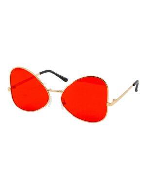 Kostümzubehör Brille mit roten Gläsern rot/gold