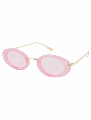 Kostümzubehör Brille oval pink