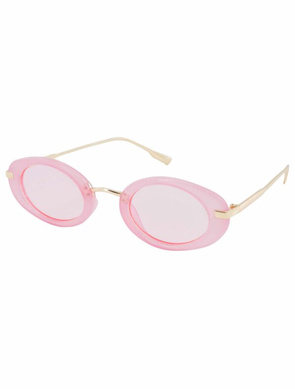 Kostümzubehör Brille oval pink