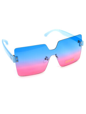 Kostümzubehör Brille randlos blau/rot
