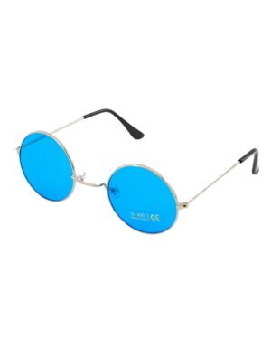 Kostümzubehör Brille rund blau