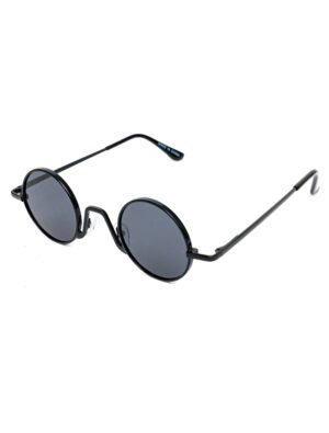 Kostümzubehör Brille rund gold mit Gläsern schwarz