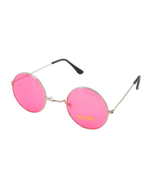 Kostümzubehör Brille rund rosa