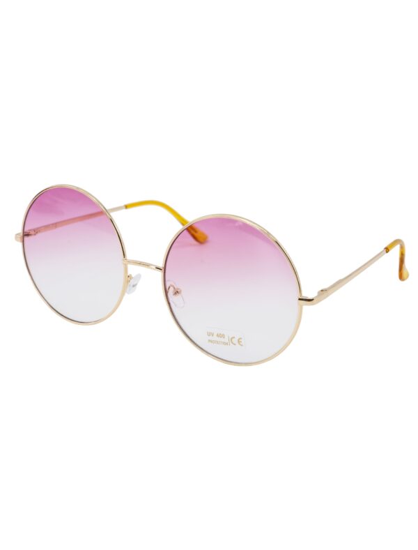 Kostümzubehör Brille rund rosa Gläser rosa