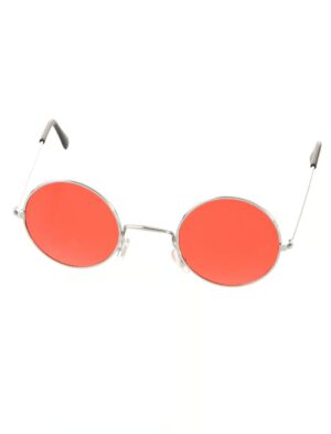 Kostümzubehör Brille rund rot