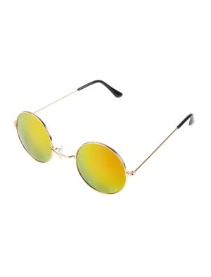 Kostümzubehör Brille rund verspiegelt gold