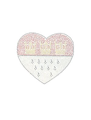 Kostümzubehör Bügelbild Köln Herz-Wappen aus Strass 12cm
