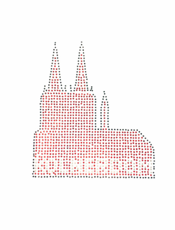 Kostümzubehör Bügelbild Kölner Dom aus Strass 12cm