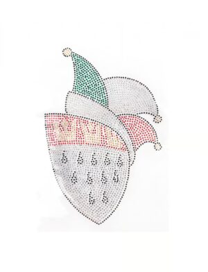 Kostümzubehör Bügelbild Strass Festkomitee 8x11cm