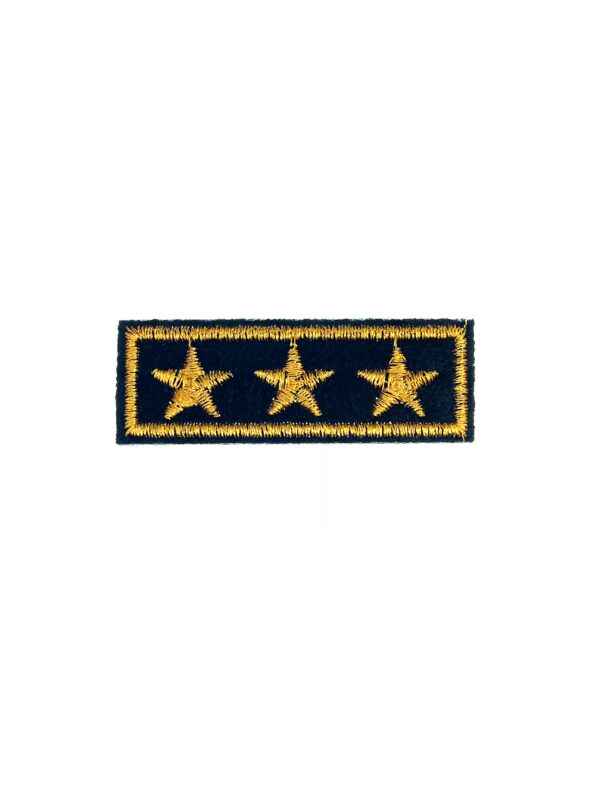 Kostümzubehör Bügelpatch 3 Sterne schwarz/gold