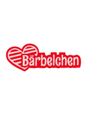 Kostümzubehör Bügelpatch Bärbelchen 14cm rot/weiß
