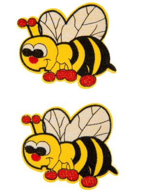 Kostümzubehör Bügelpatch Bienchen 2 Stk. Farbe: gelb