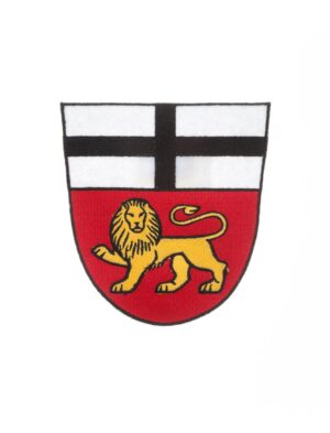 Kostümzubehör Bügelpatch Bonn Wappen 12cm Farbe: schwarz/rot