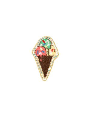 Kostümzubehör Bügelpatch Candy Ice Cream mit Strass Farbe: mehrfarbig