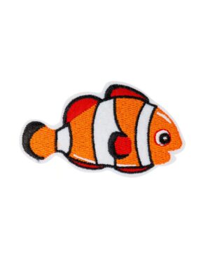 Kostümzubehör Bügelpatch Clownfisch 7cm Farbe: orange
