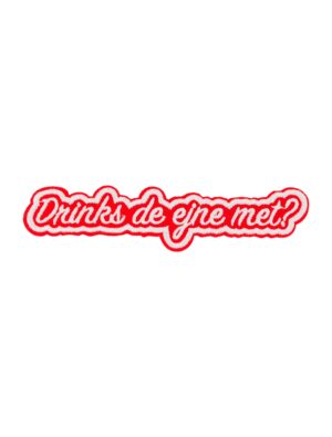 Kostümzubehör Bügelpatch Drinks de ejne met? 13cm rot/weiß