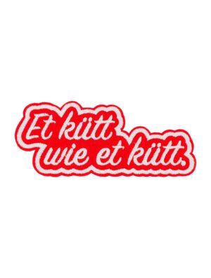 Kostümzubehör Bügelpatch Et kütt wie et kütt 11cm rot/weiß