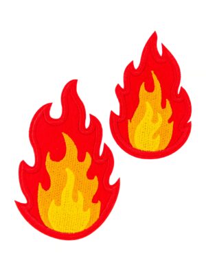 Kostümzubehör Bügelpatch Flammen 7cm und 9cm rot/gelb