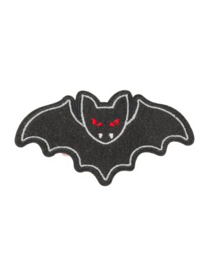 Kostümzubehör Bügelpatch Fledermaus 9cm schwarz/weiß