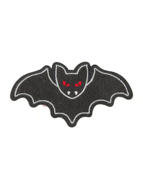 Kostümzubehör Bügelpatch Fledermaus 9cm schwarz/weiß