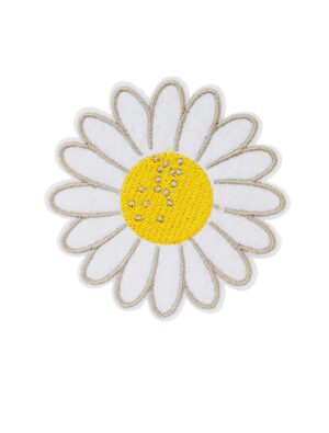 Kostümzubehör Bügelpatch Gänseblümchen 7cm Farbe: weiß