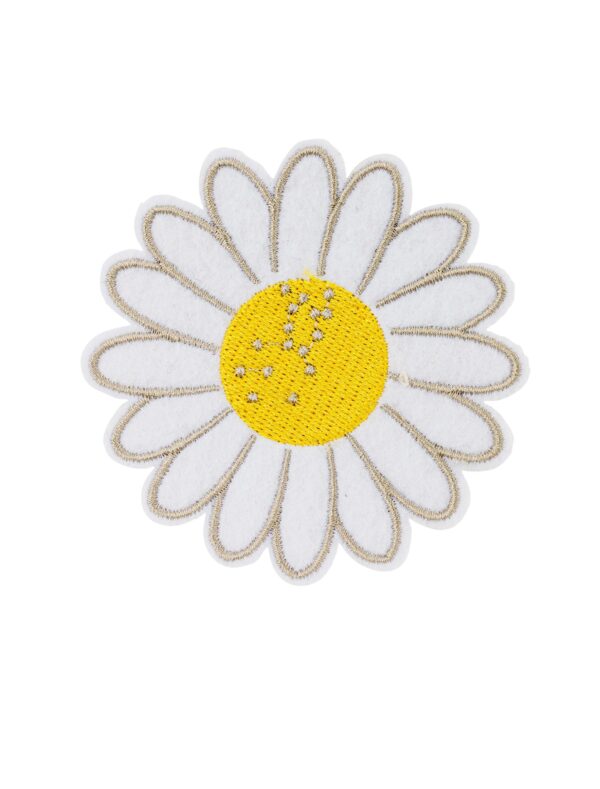 Kostümzubehör Bügelpatch Gänseblümchen 7cm Farbe: weiß