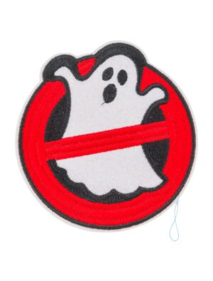 Kostümzubehör Bügelpatch Geisterverbot 10cm schwarz/weiß/rot