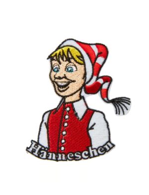 Kostümzubehör Bügelpatch Hänneschen 10cm Farbe: rot/weiß