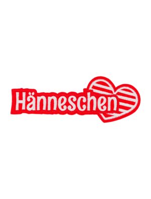 Kostümzubehör Bügelpatch Hänneschen 14cm rot/weiß